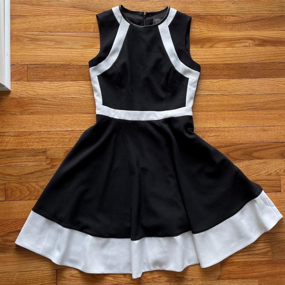 Vince Camuto Black and White Sleeveless Dress Size 2
